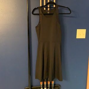 Black tank top dress with lace detail